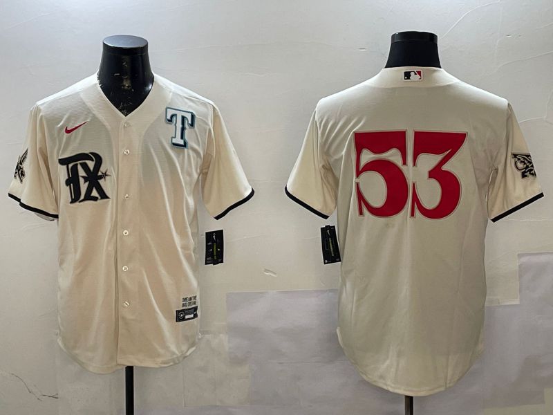 Men Texas Rangers #53 No Name Cream City Edition Game Nike 2025 MLB Jersey style 3->texas rangers->MLB Jersey
